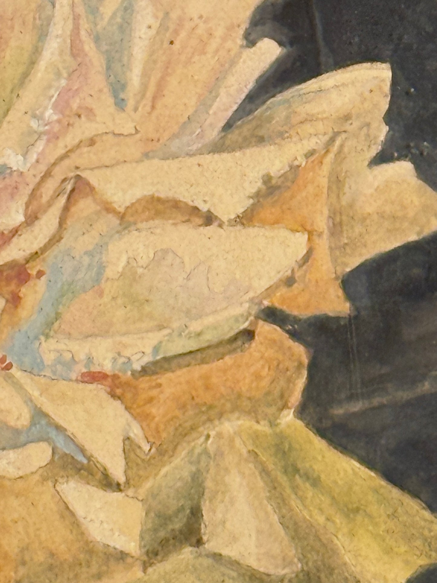 Emil Duelund. Gouache maleri af blomster stilleben. Fra 1950