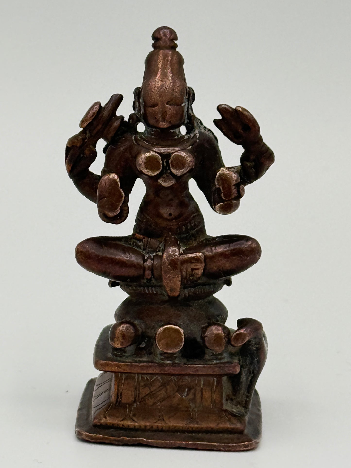 Antik Lakshmi kobber statue. Indien. Fra 17.-19. Århundrede. (Kopi)