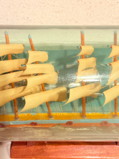 Antique large Danish bottle ship. School ship Copenhagen. Early 1900s.