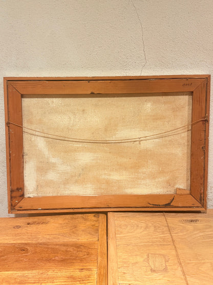 Arnulf 61. Kubistisk oliemaleri af Middelhavs havneby, fra 1961.