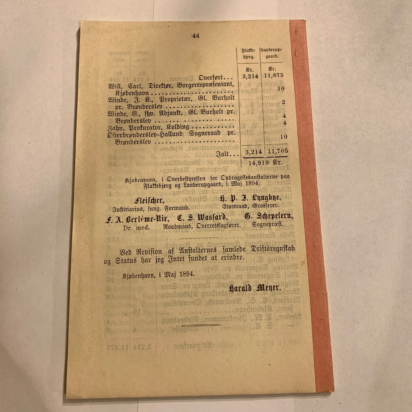 Beretningshæfte om Opdragelsesanstalter for 1893.