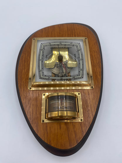 Art Deco Genia Barometer med Thermometer. Danmark. Start/midt 20. Årh