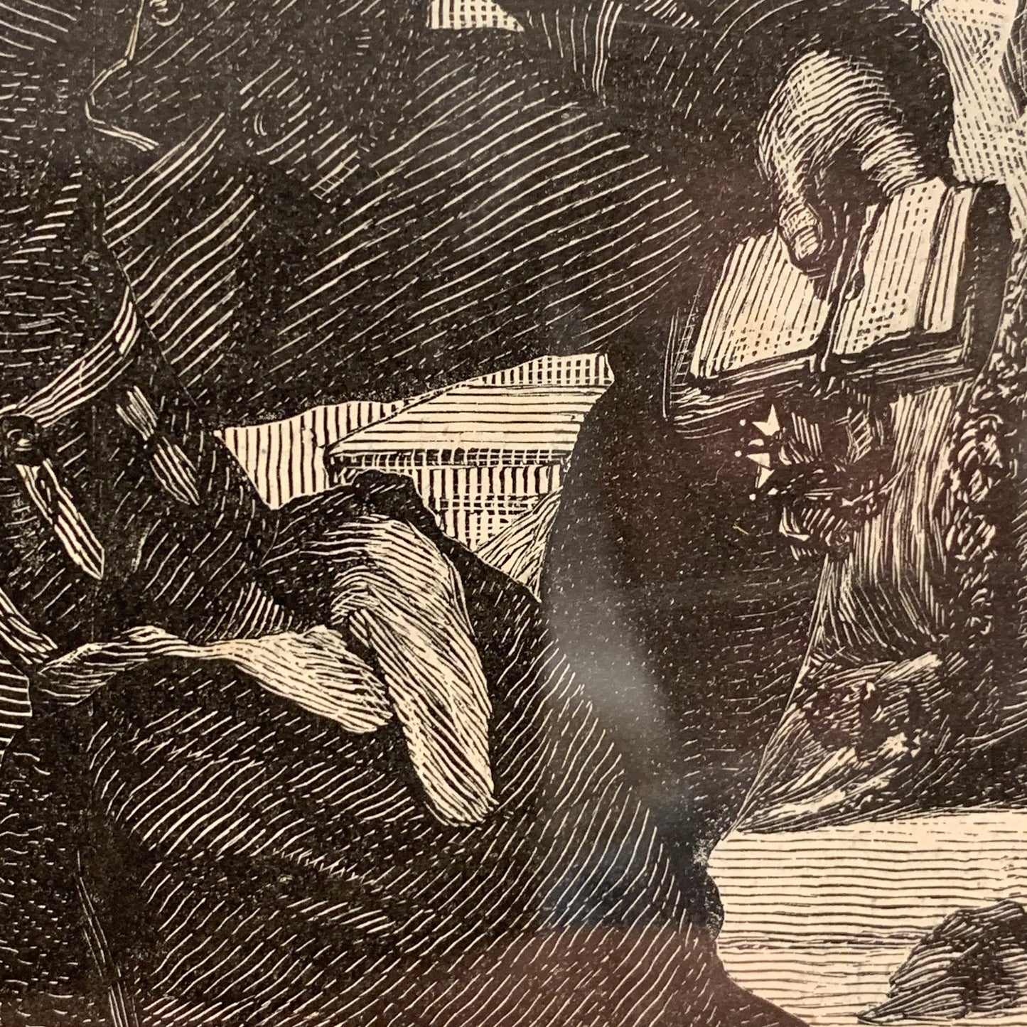 Antik dansk træsnit. En sejrrig Hærs Hjemkomst. Fra 1881.