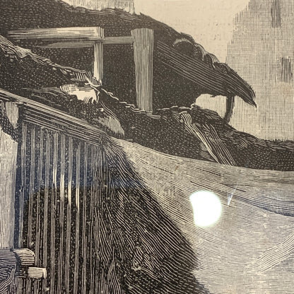 Antique Danish woodcut. Bazaar in Cairo. From 1881.