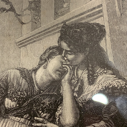 Antik dansk træsnit. En sejrrig Hærs Hjemkomst. Fra 1881.