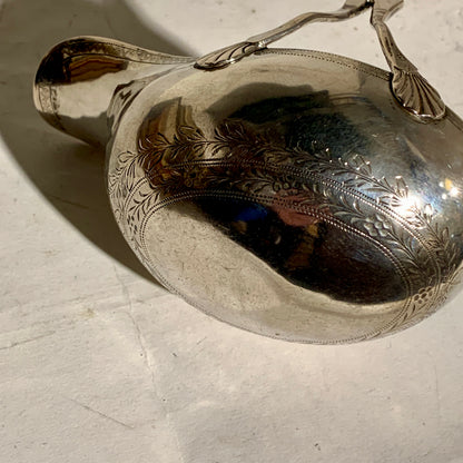 Antik lang sølv punch ske, fra 1842.