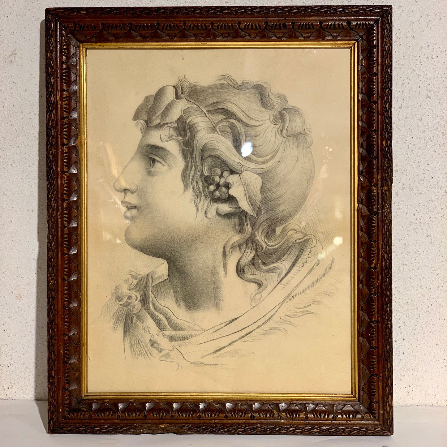 Afrodite. Antik blyants tegning fra start/midt 1800 tallet.