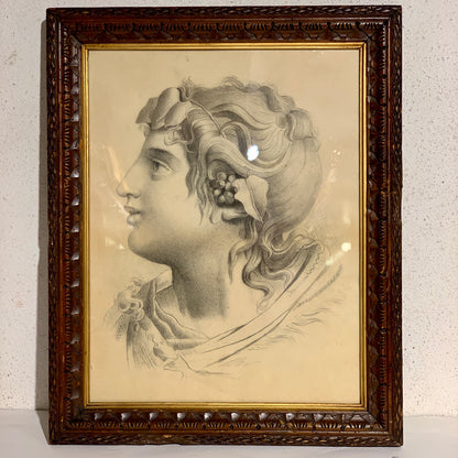 Afrodite. Antik blyants tegning fra start/midt 1800 tallet.