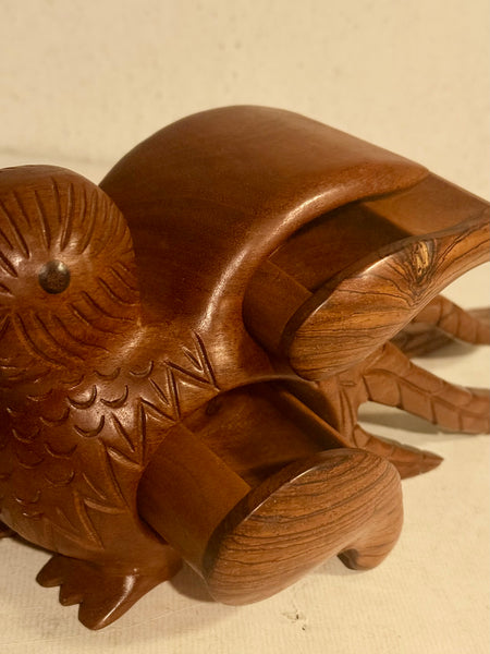 Vintage teak paradise flycatcher box.