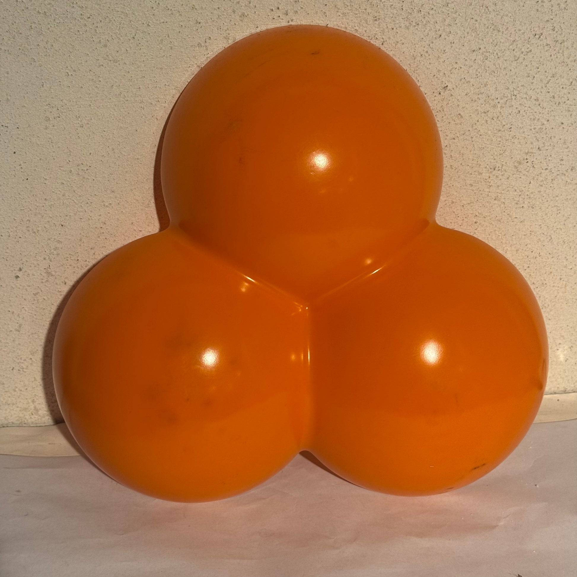 Vintage retro triple servingsskål i orange plast