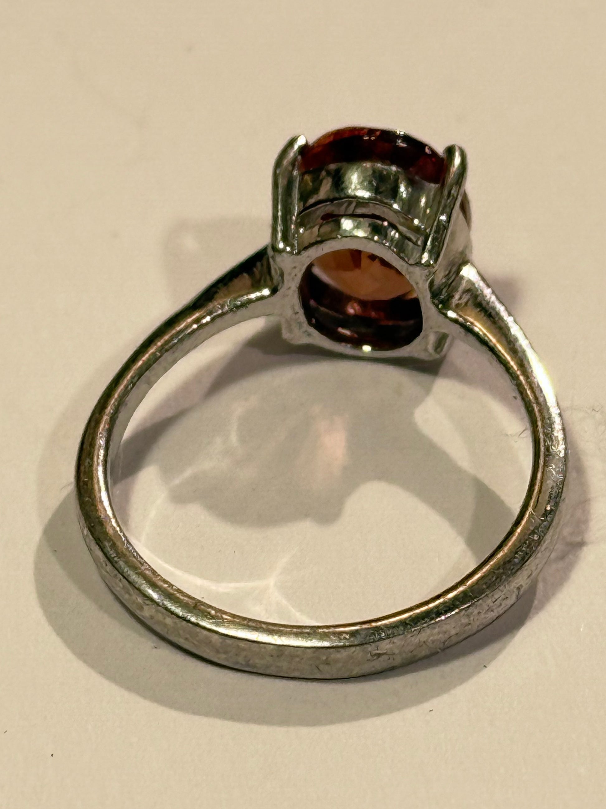 Vintage Citrin & sterling sølv ring, fra slut 1900 tallet