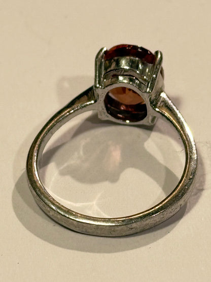 Vintage Citrin & sterling sølv ring, fra slut 1900 tallet