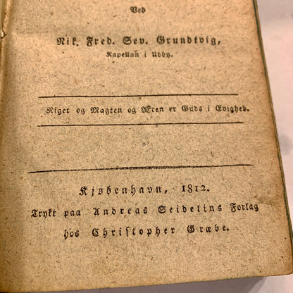 N.F.S.Grundtvig, Kort Begreb af Verdens Krønike, fra 1812. 1.Udgave. Antikvarisk dansk bog.
