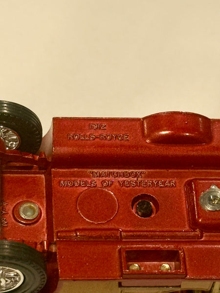 Vintage Lesney Matchbox 1912 Rolls Royce metal bil, fra 1970érne.