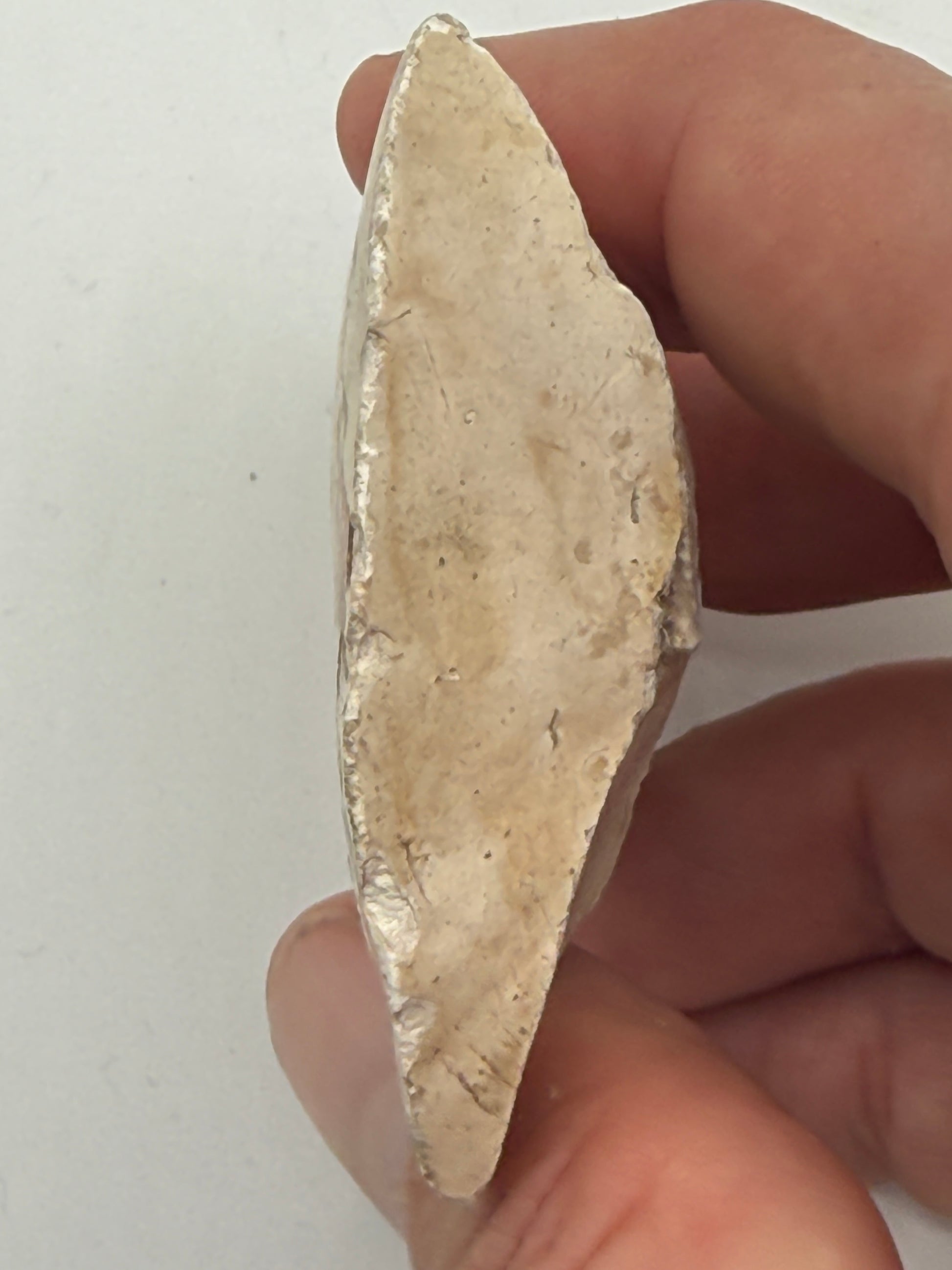Dansk Stenalder. Asymmetrisk skiveøkse i flint. Sen Ertebølletid: 4500-3900 F.Kr