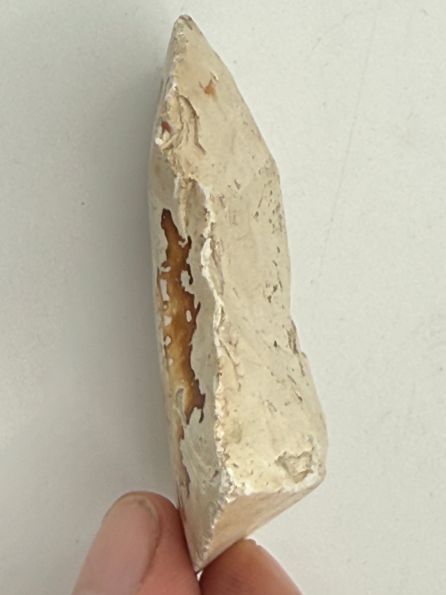 Dansk Stenalder. Asymmetrisk skiveøkse i flint. Sen Ertebølletid: 4500-3900 F.Kr