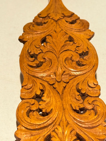 Antik Norsk udskåret Guldbrandsdalen-stil træ salat bestik, fra ca. 1870