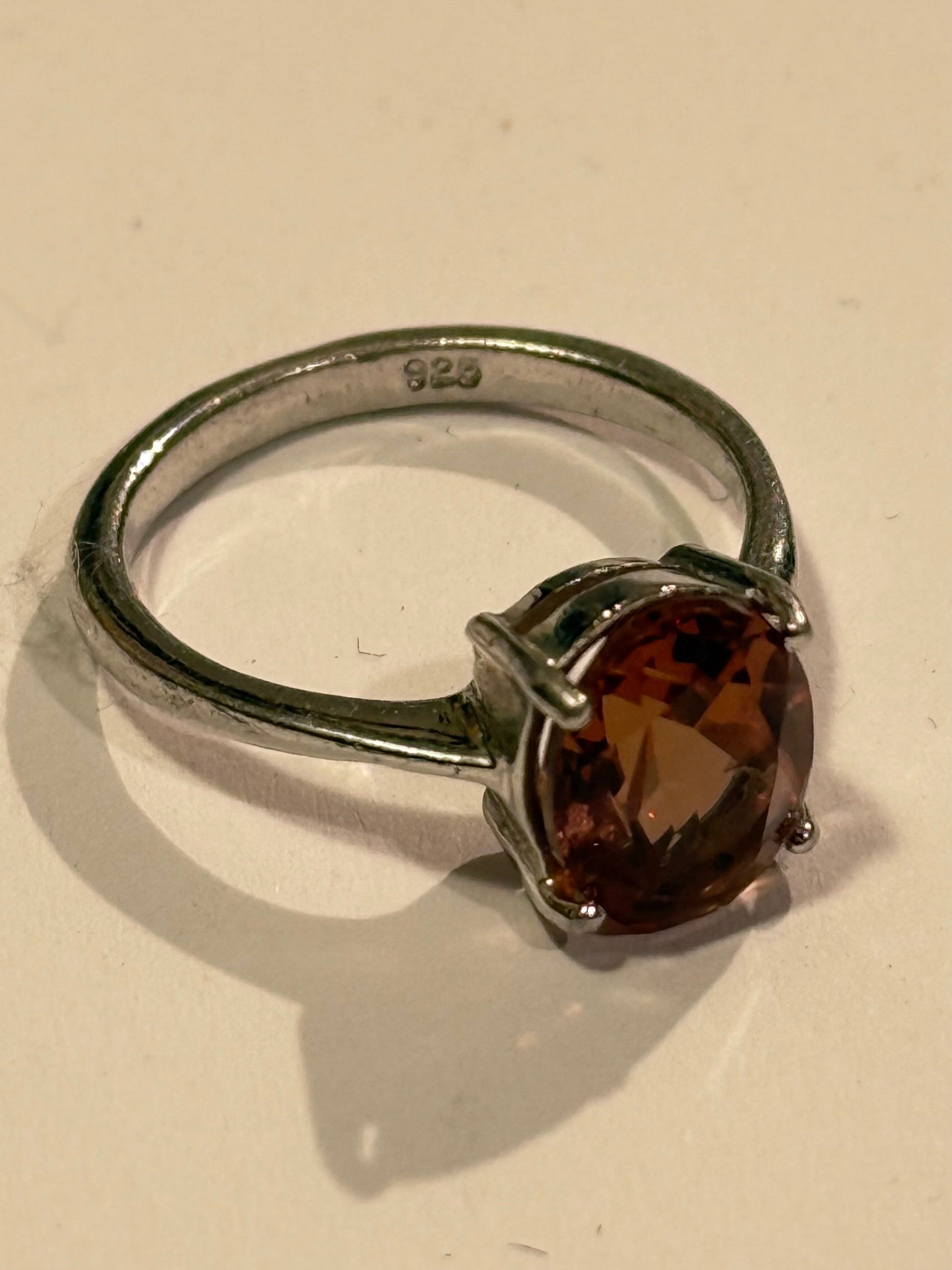 Vintage Citrin & sterling sølv ring, fra slut 1900 tallet