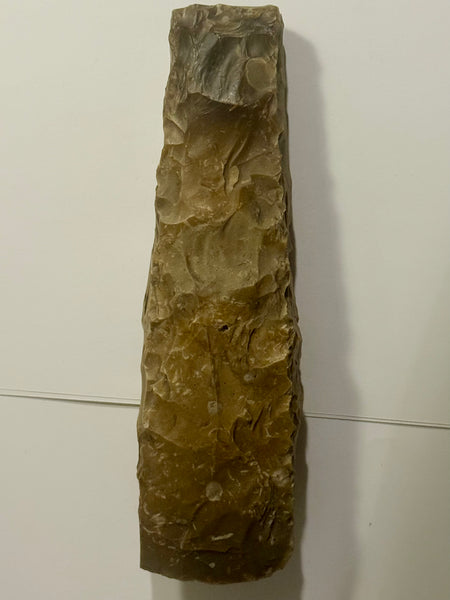 Danish antique. Thick-cracked Lindø axe in flint. Late Jættestuet period.