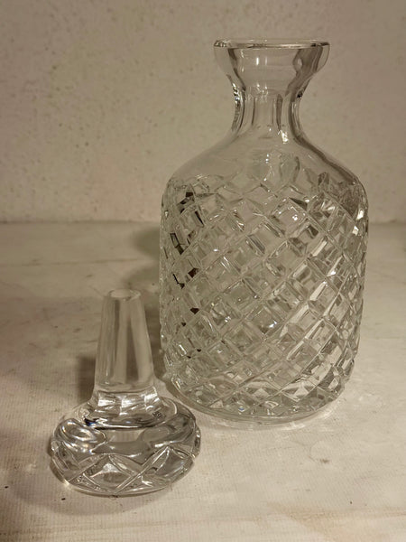 Older crystal whiskey decanter, from the mid-1900s.