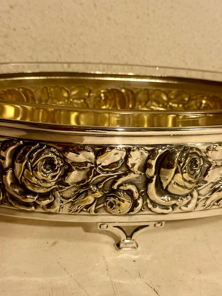 Art deco silver plated Jardinere. From the 1930s.