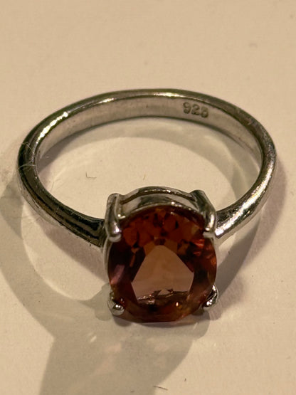 Vintage Citrin & sterling sølv ring, fra slut 1900 tallet