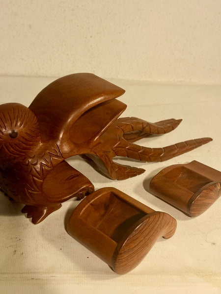 Vintage teak paradise flycatcher box.