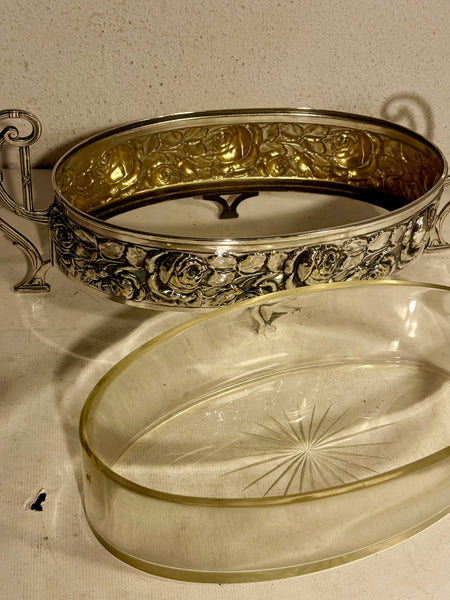 Art deco silver plated Jardinere. From the 1930s.
