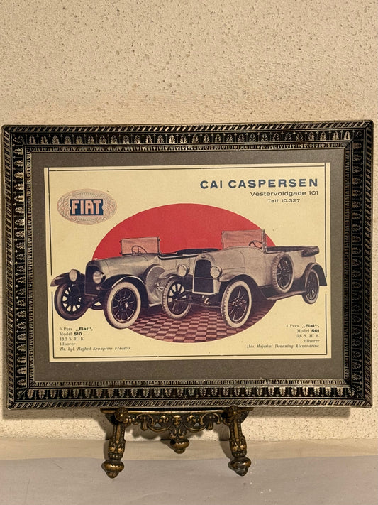 Antik original FIAT Automobil reklame, fra 1923
