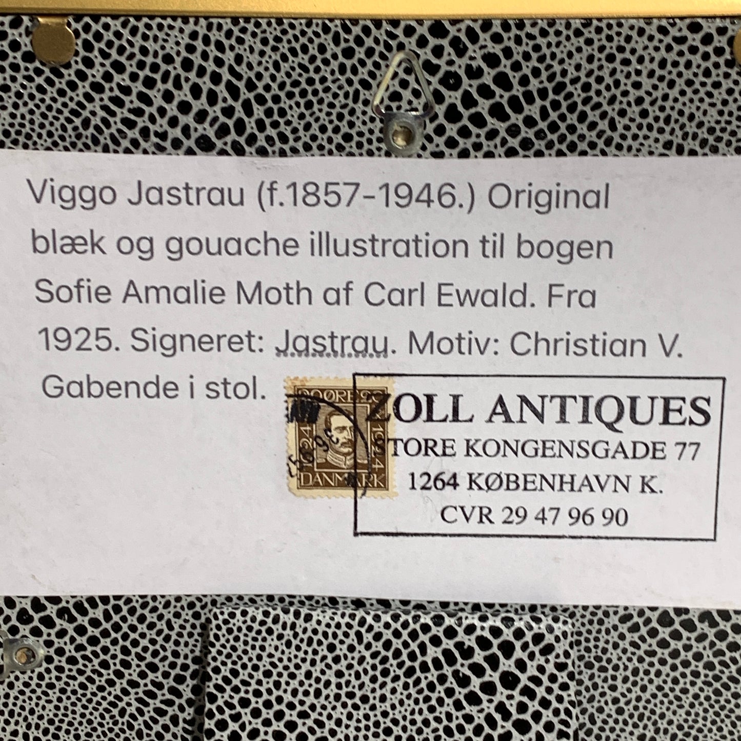 Viggo Jastrau (f.1857-1946.) Illustration af Christian V til Carl Ewald bog. Fra 1925.