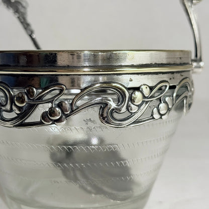 Antik Art Nouveau sølvbelagt kandisskål. Fra start 1900 tallet.