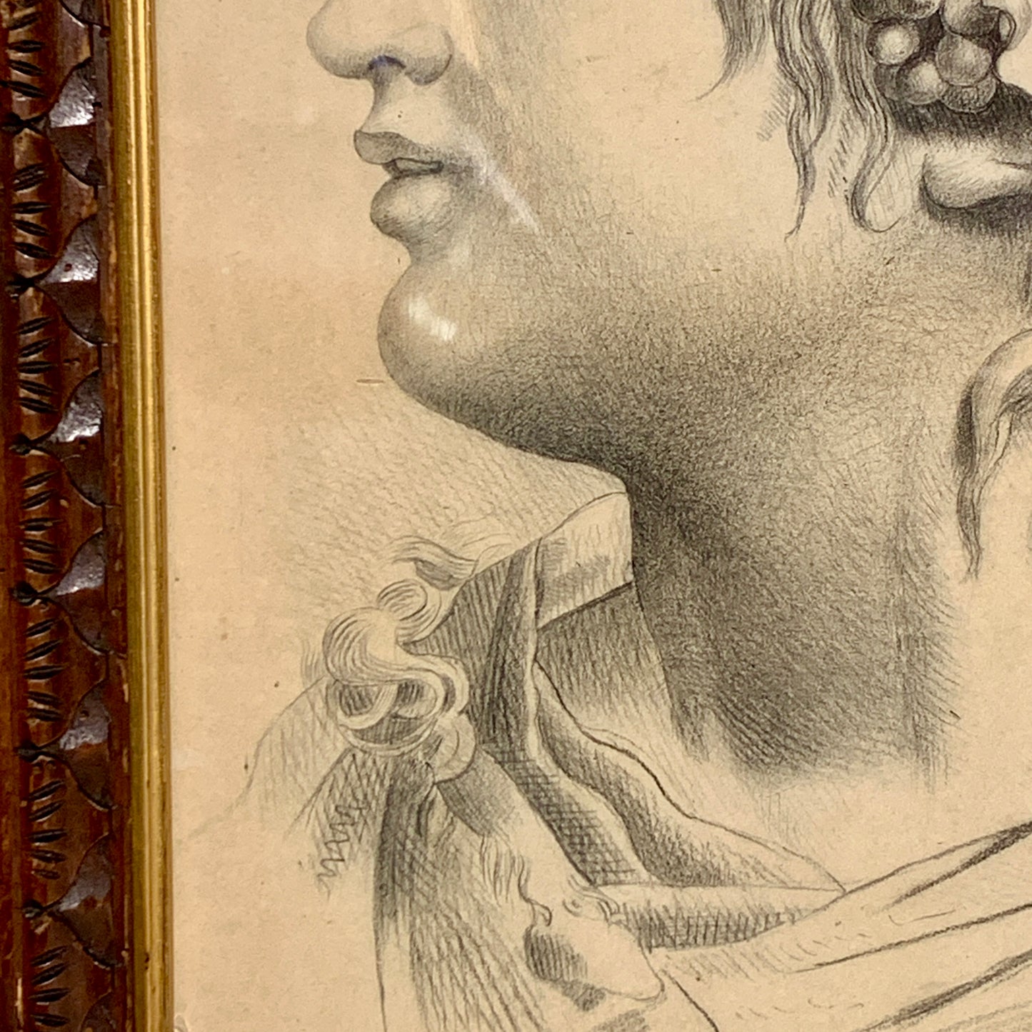 Afrodite. Antik blyants tegning fra start/midt 1800 tallet.