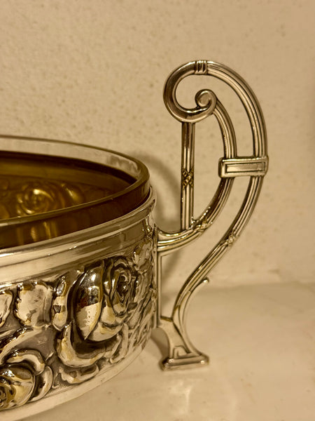 Art deco silver plated Jardinere. From the 1930s.
