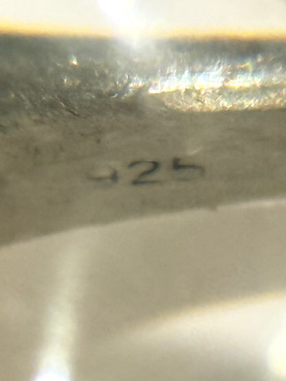 Art deco citrin, pyrit & sølv ring, fra 1930érne