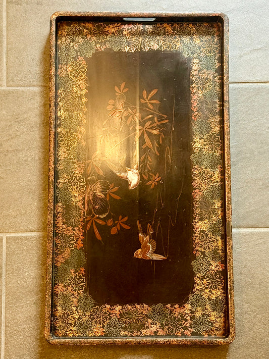 Antik Japansk Urushi lak bakke, start 1900 tallet.