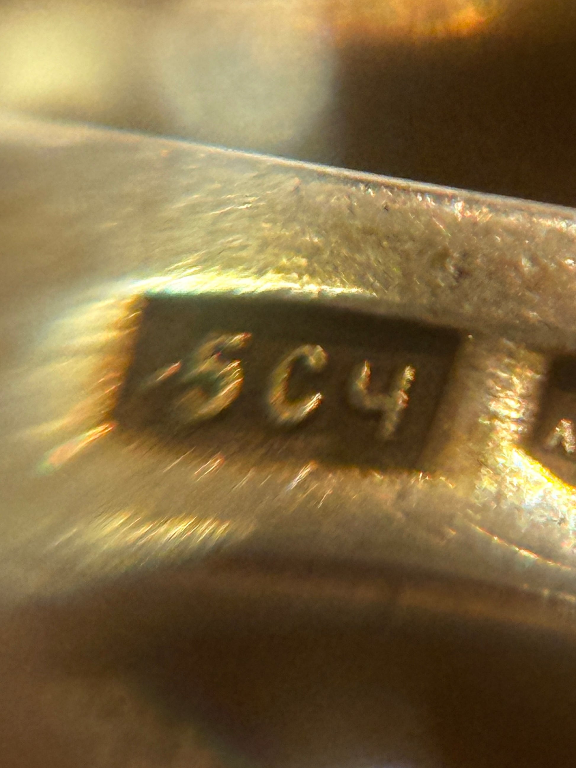 Ældre niello forgyldt sølv signet ring. fra midt 20.årh