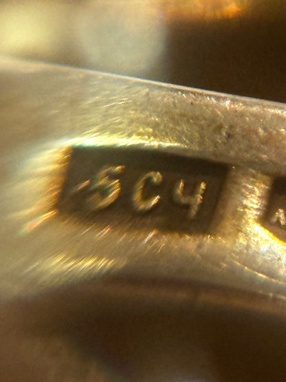 Ældre niello forgyldt sølv signet ring. fra midt 20.årh