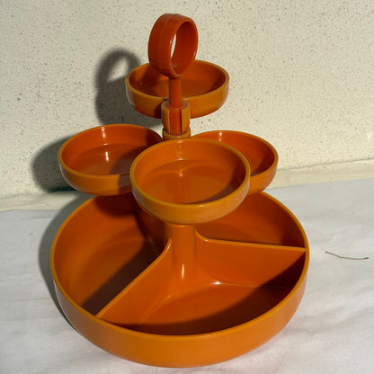 Vintage Dialene "Better Maid" serveringstårn i orange plast