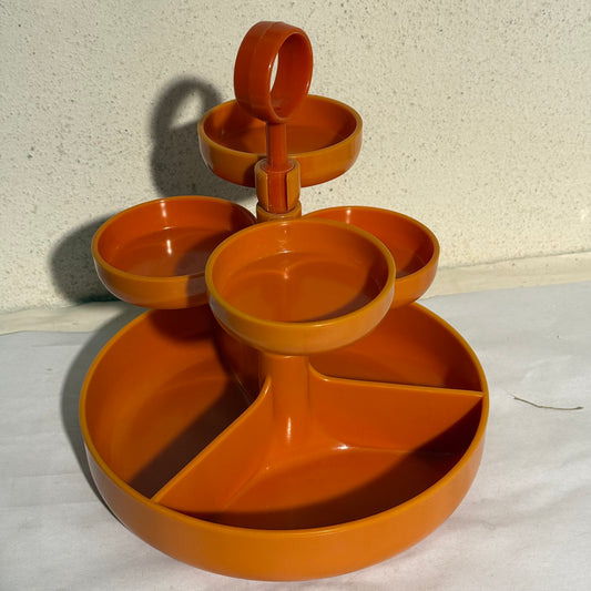 Vintage Dialene "Better Maid" serveringstårn i orange plast