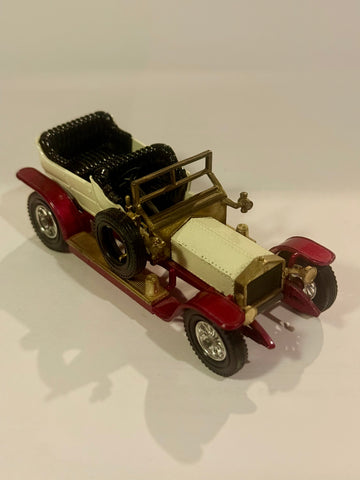 Vintage Lesney Matchbox 1906 Rolls Royce Silver Ghost metal car, from the 1970s.