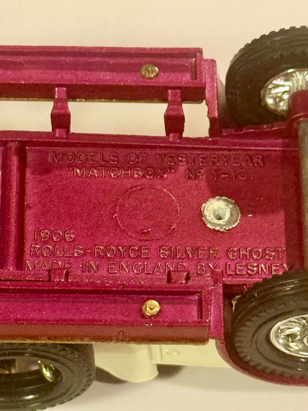 Vintage Lesney Matchbox 1906 Rolls Royce Silver Ghost metal bil, fra 1970érne.