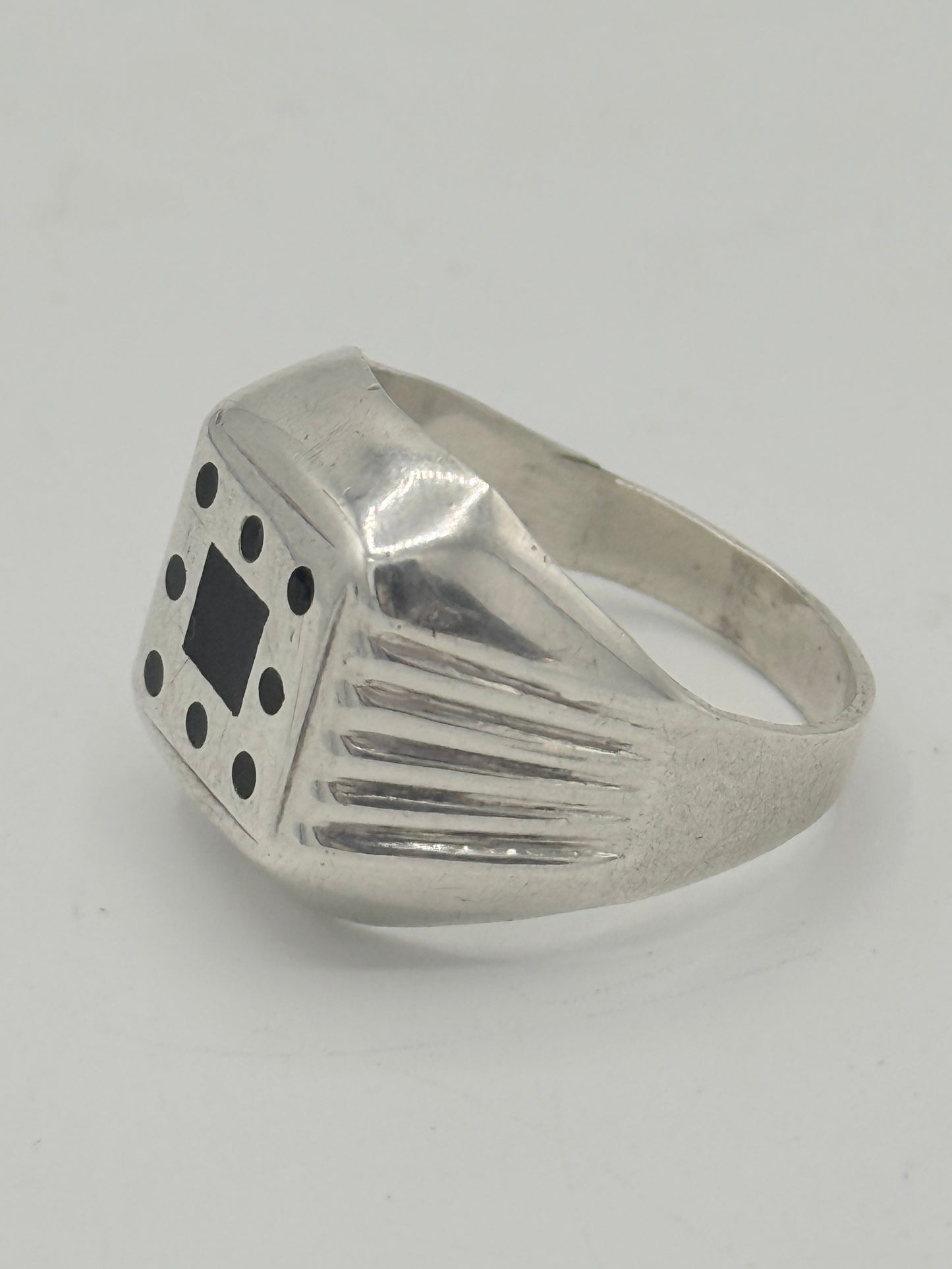 Antik Art deco sterling sølv signet herre ring. Estland. Fra 1920-39