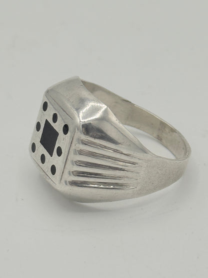 Antik Art deco sterling sølv signet herre ring. Estland. Fra 1920-39