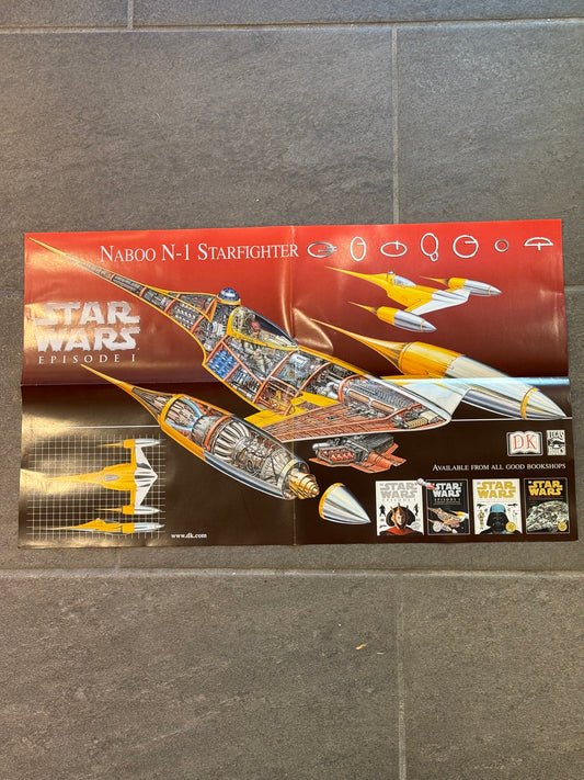 Vintage Star Wars Naboo N1 Starfigher plakat, fra 1999.