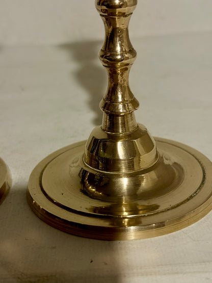 Antikke danske messing lysestager. Fra 1800 tallet.