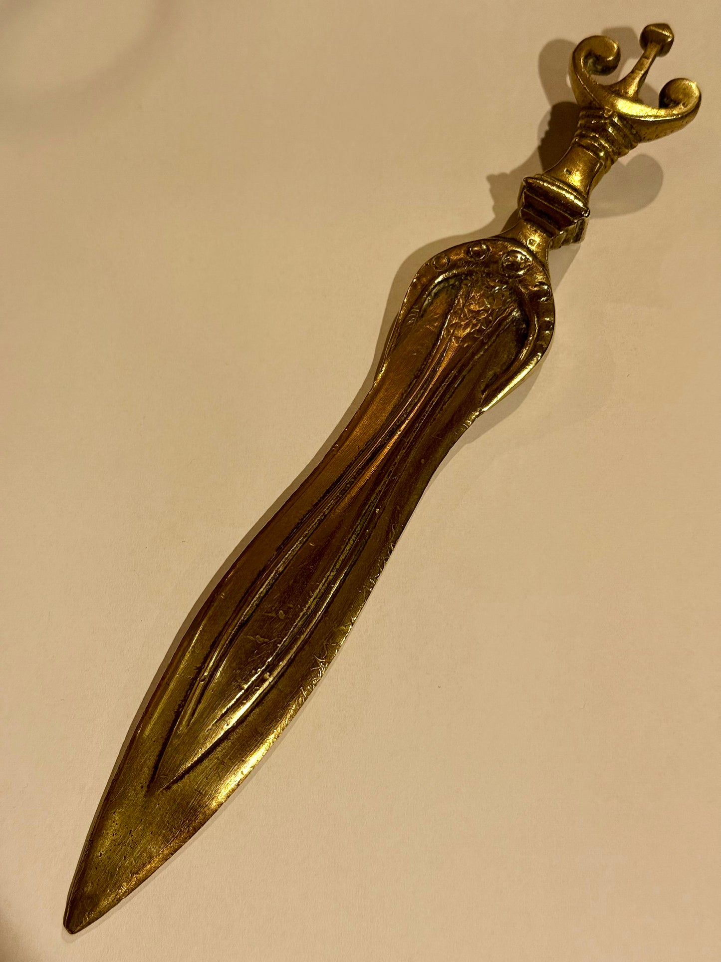 Antik dansk bronzealder sværd brevåbner, fra 1800 tallet