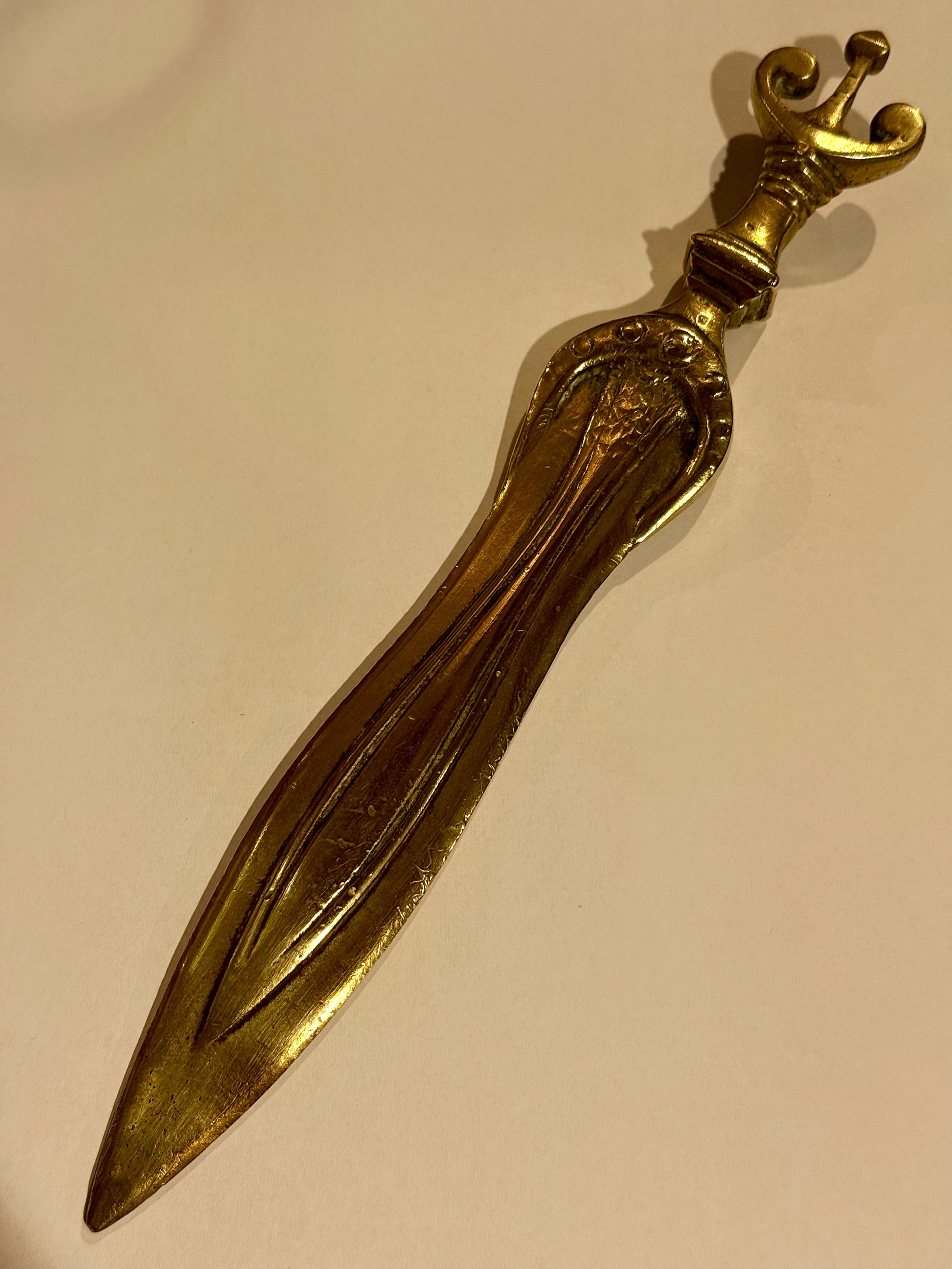 Antik dansk bronzealder sværd brevåbner, fra 1800 tallet