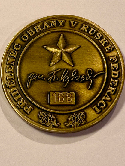 Commander's Coin. CZECH DEFENSE ATTACHÉ, MOSCOW. the number.