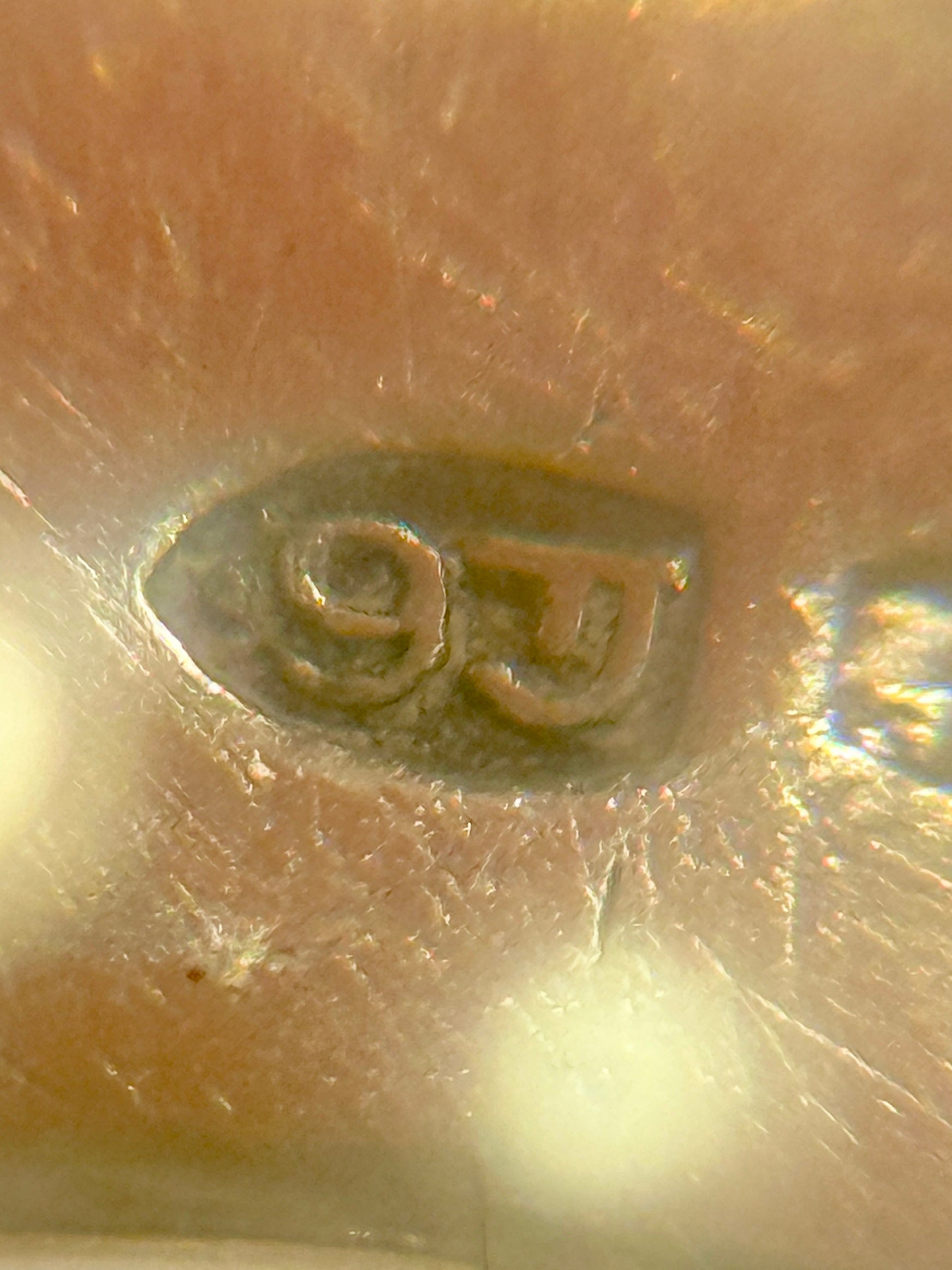 Vintage modernistisk sølv signet herre ring. Fra midt 1900 tallet