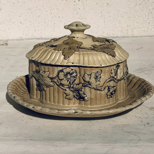 Antik Mettlach Villeroy & Boch sukkerskål, fra 1852-1872.